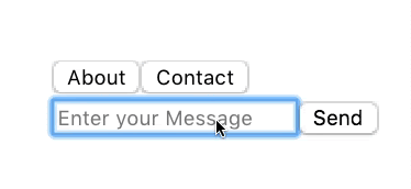 Typing in the text field on the Contact Tab, clicking to the About Tab, and clicking pack to the Contact Tab where the text field is empty again